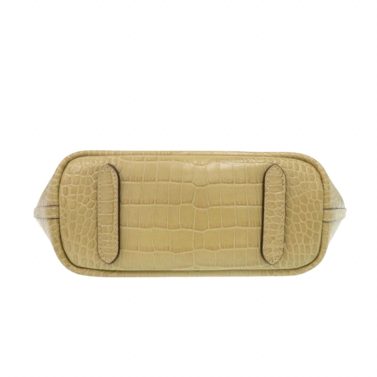 Polo Ralph Lauren Crocodile-Embossed Leather top handle | 2-Way Handbag | Authentic Previously Owned