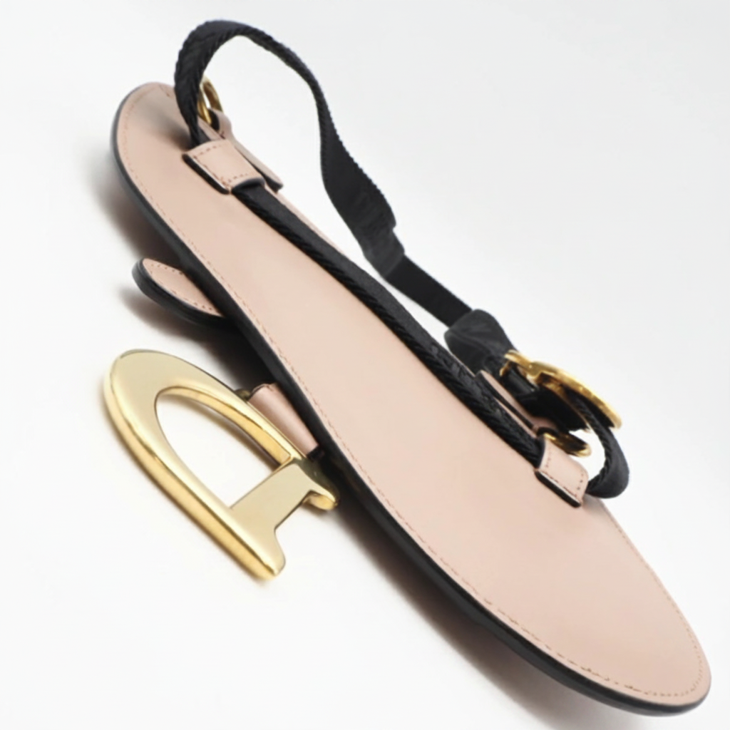Christian Dior Saddle Flat Belt Pouch Beige Calf Leather Authentic Previously Own