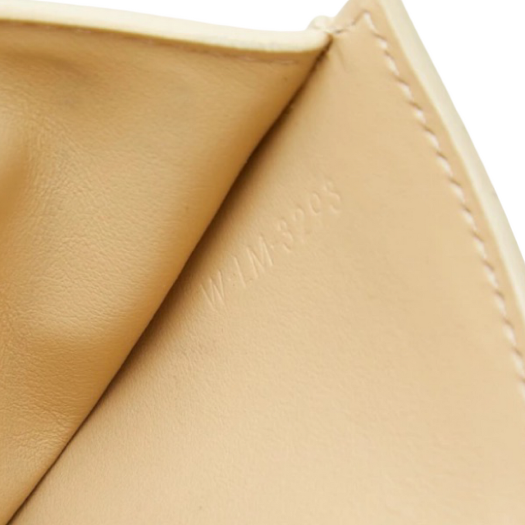 CELINE Triomphe Small Flap Wallet Beige Leather Previously Owned Authentic