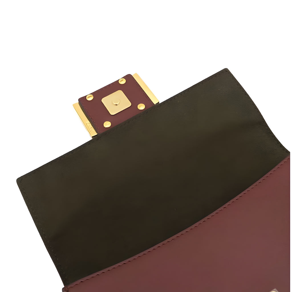 Fendi Flat Baguette Dark Brown Slim Shoulder Bag Authentic Previously Owned