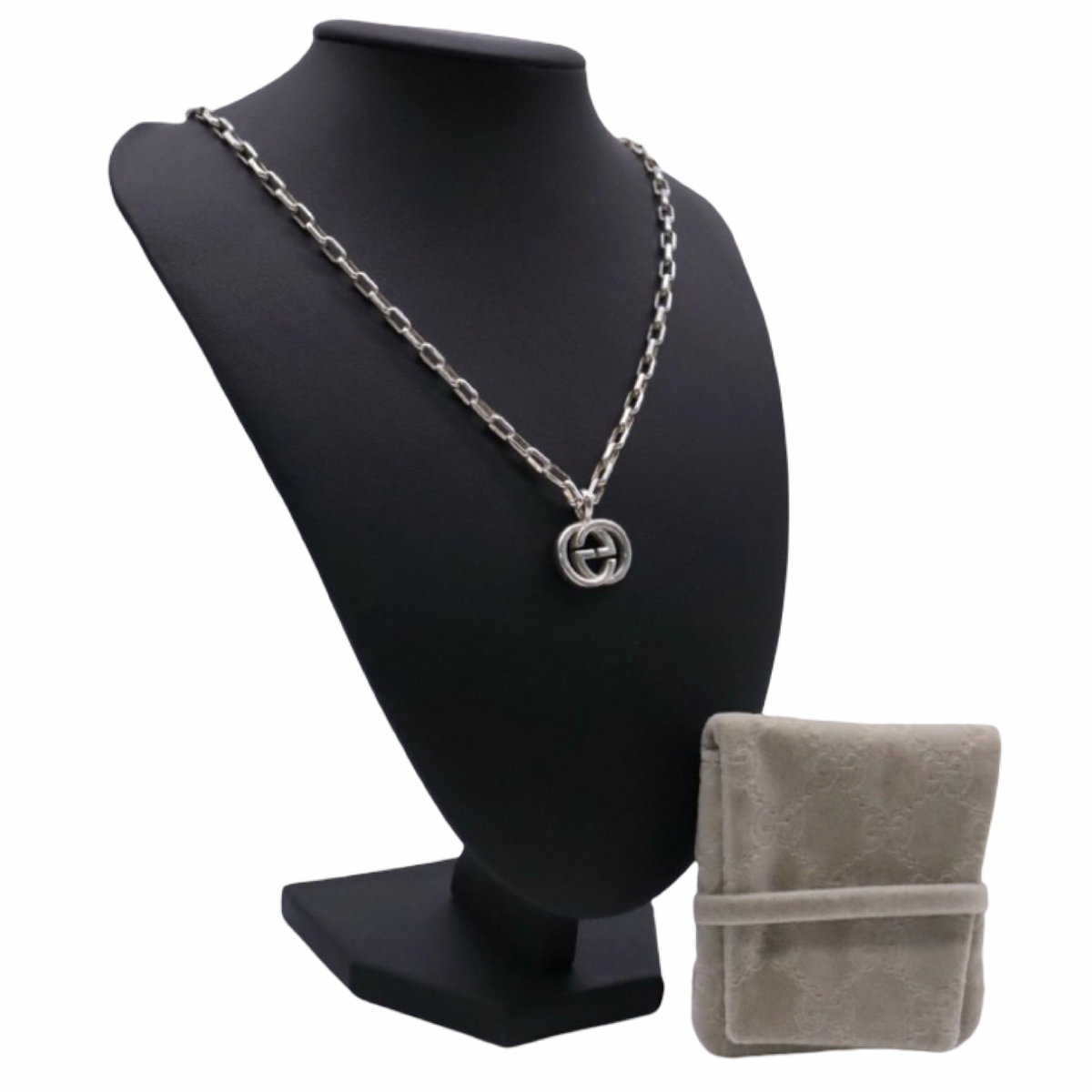 GUCCI Interlocking G Silver Necklace –Authentic Previously Owned