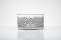 CHANEL Métiers d’Art Coco Mark Chain Wallet Shoulder Bag Silver Caviar Skin •Like New Condition•Authentic Previously Owned