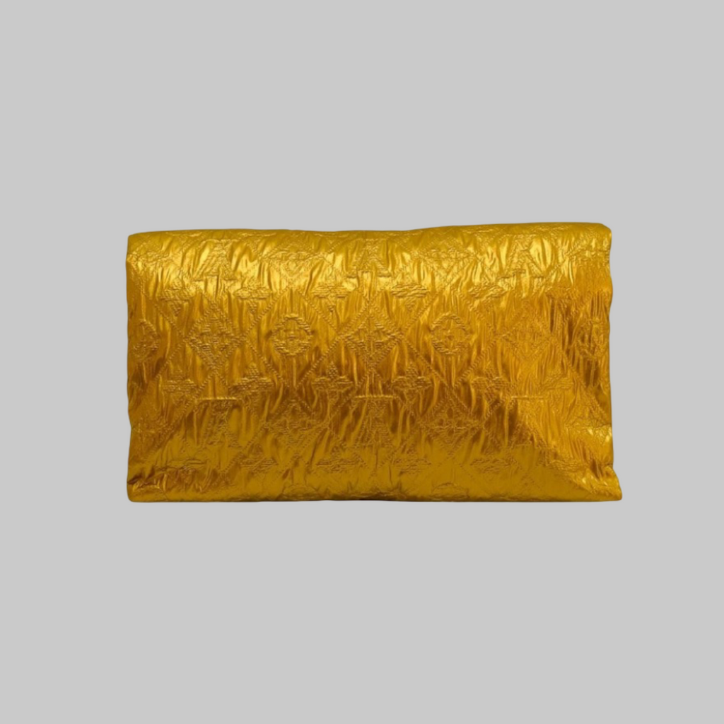 Louis Vuitton Limelight PM Metallic Gold Silk & Wool Clutch Bag – Like New