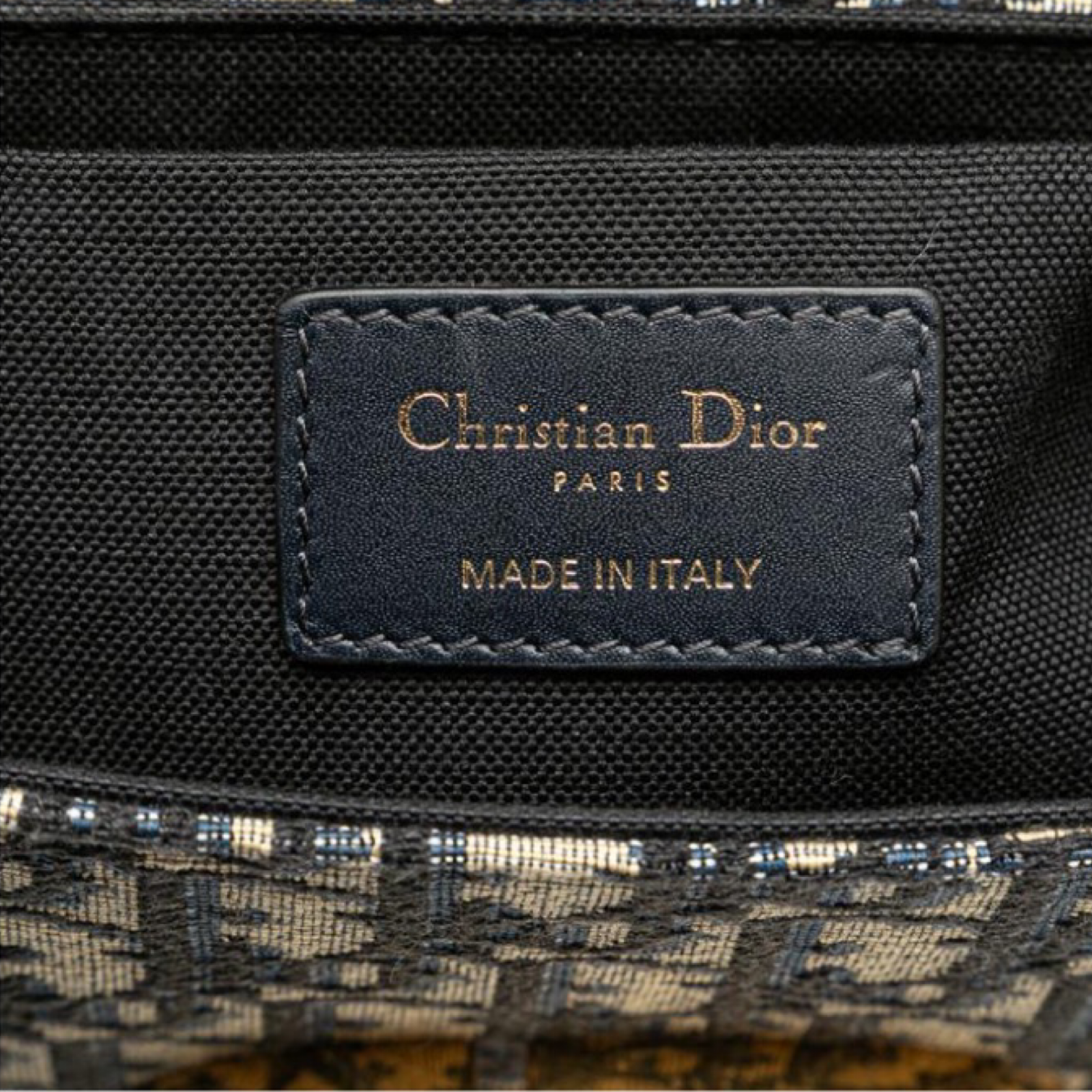 Christian Dior 30 Montaigne Oblique Jacquard Crossbody Shoulder Bag Navy Beige Authentic– Previously Owned