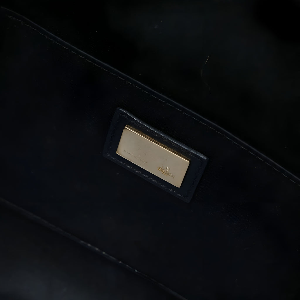 FENDI Bucket 2-Way Leather Clutch Shoulder Bag Authentic Previously Owned