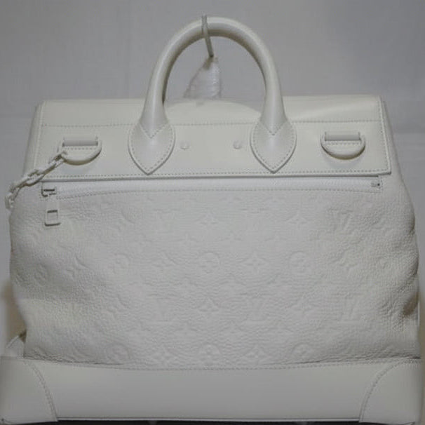 Louis Vuitton Steamer PM Monogram Leather White Previously Owned Authentic