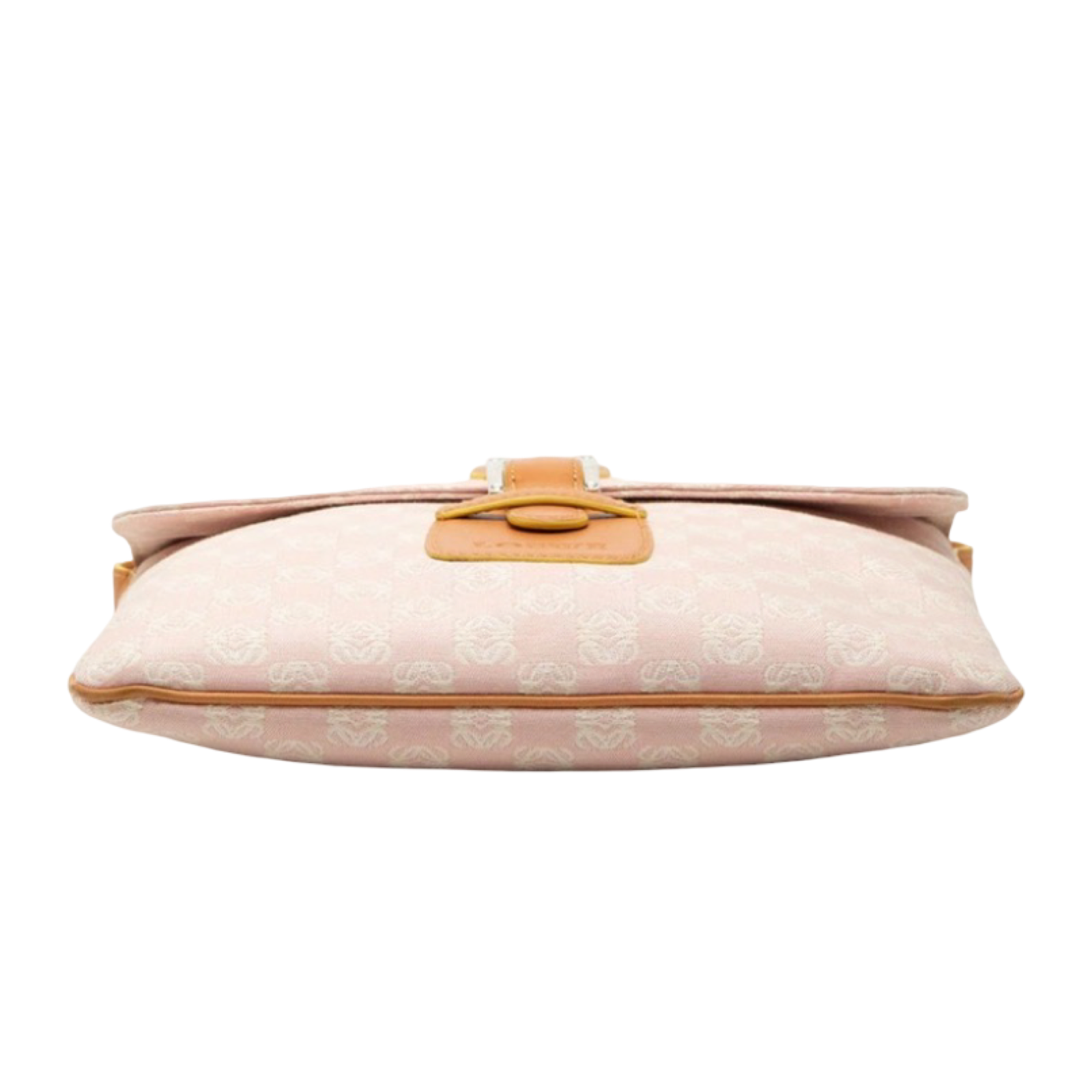 LOEWE Anagram Crossbody Shoulder Bag Pink Brown Leather Canvas Previously Owned Authentic