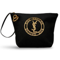 Saint Laurent Rive Gauche Wool Leather Clutch Pouch Black – Previously Owned Authentic
