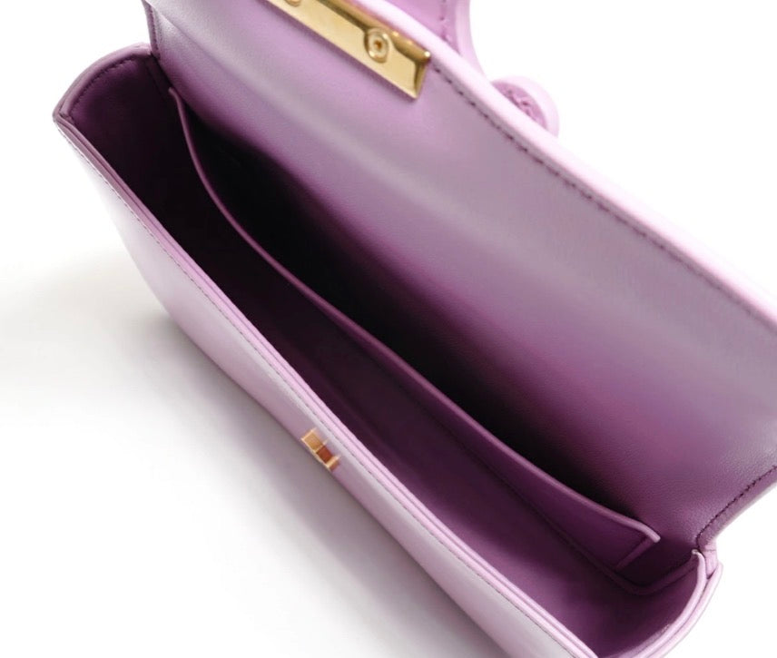 CELINE Triomphe Chain Shoulder Bag Pink Shiny Calfskin | Authentic Previously Owned