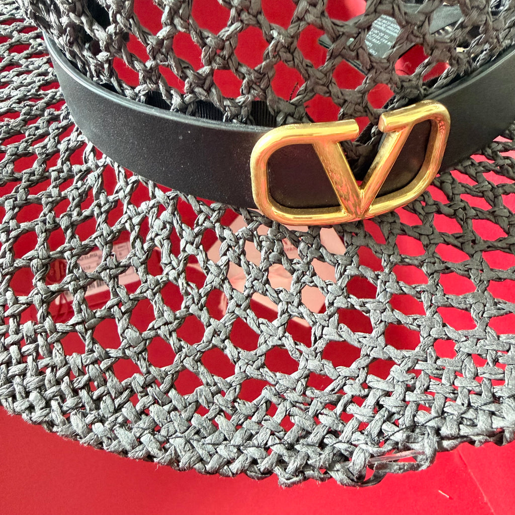 Valentino Garavani Crochet VLogo Fedora Previously owned Authentic