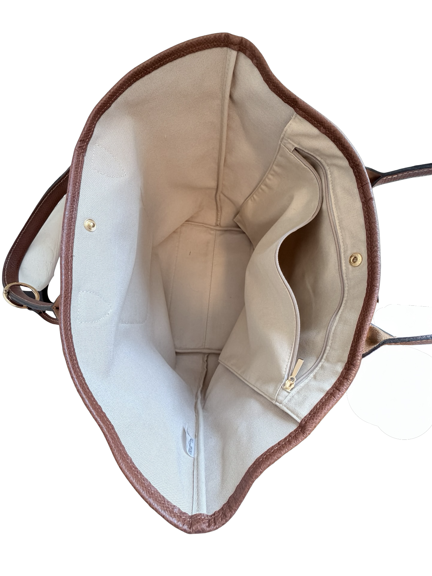 Longchamp Le Pliage Collection Large Basket Tote – Natural Authentic Previously Owned