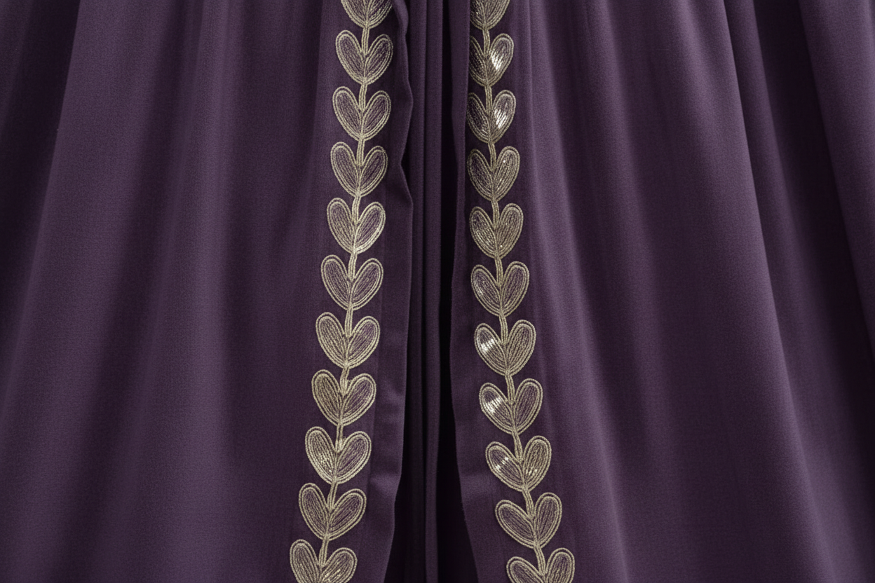 Purple Gold-Trim V-Neck WrapJumpsuit * Last Chance * Ships 1-2 days