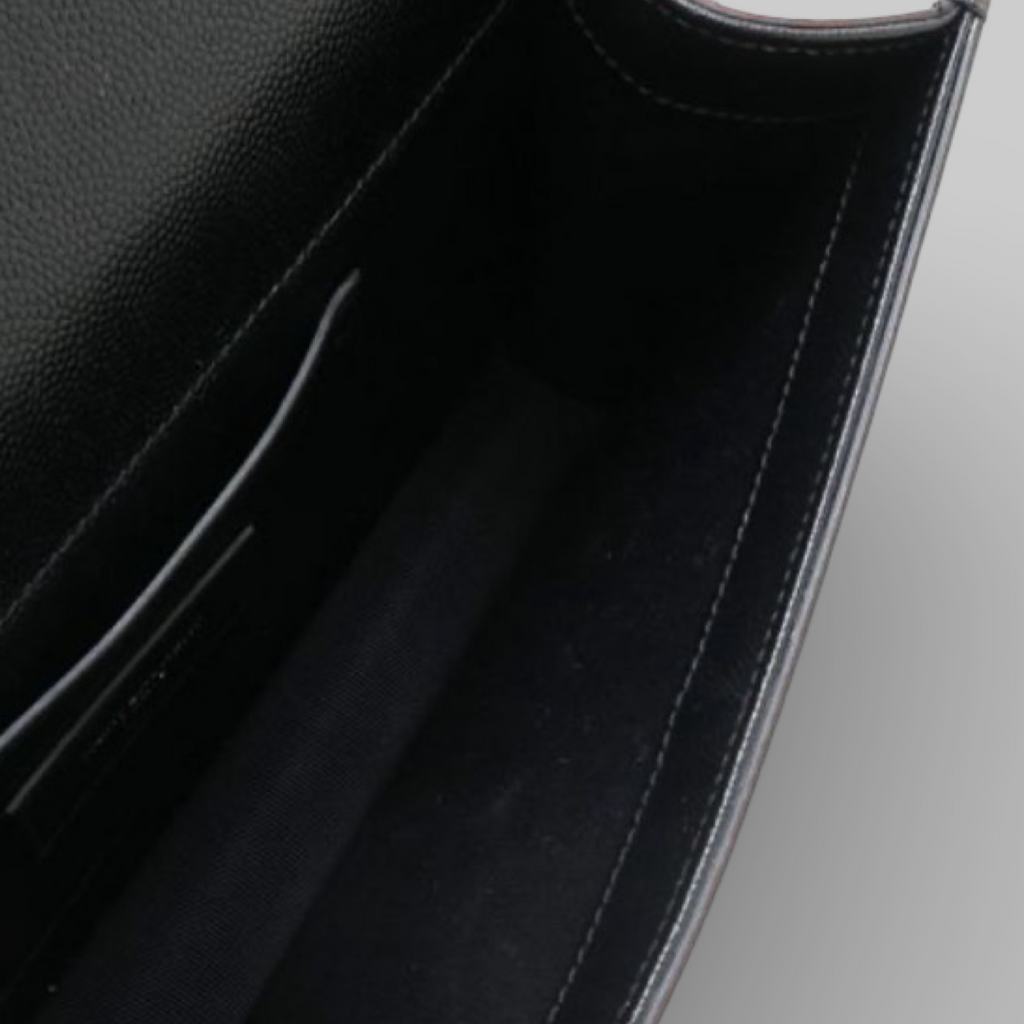 Saint Laurent Paris Clutch Bag Black Leather Previously Owned Authentic