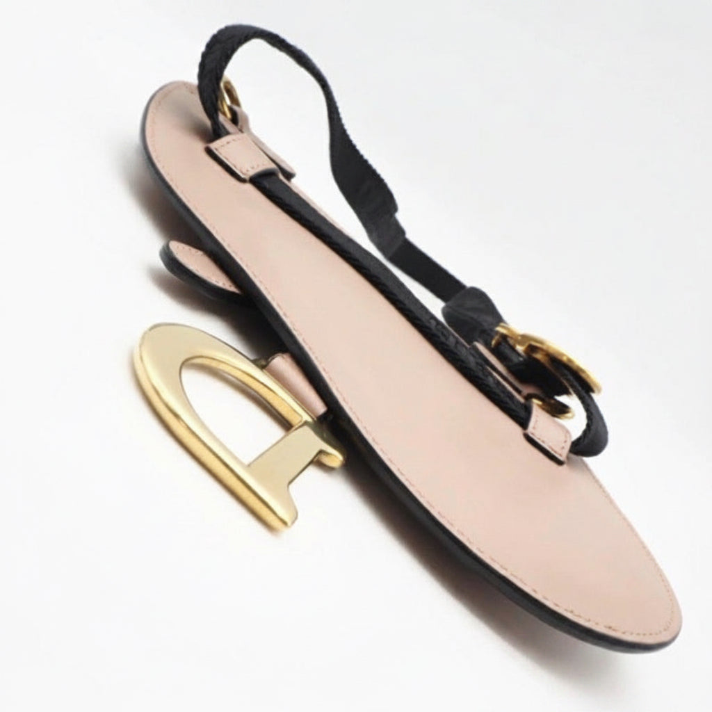 Christian Dior Saddle Flat Belt Pouch Beige Calf Leather Authentic Previously Own