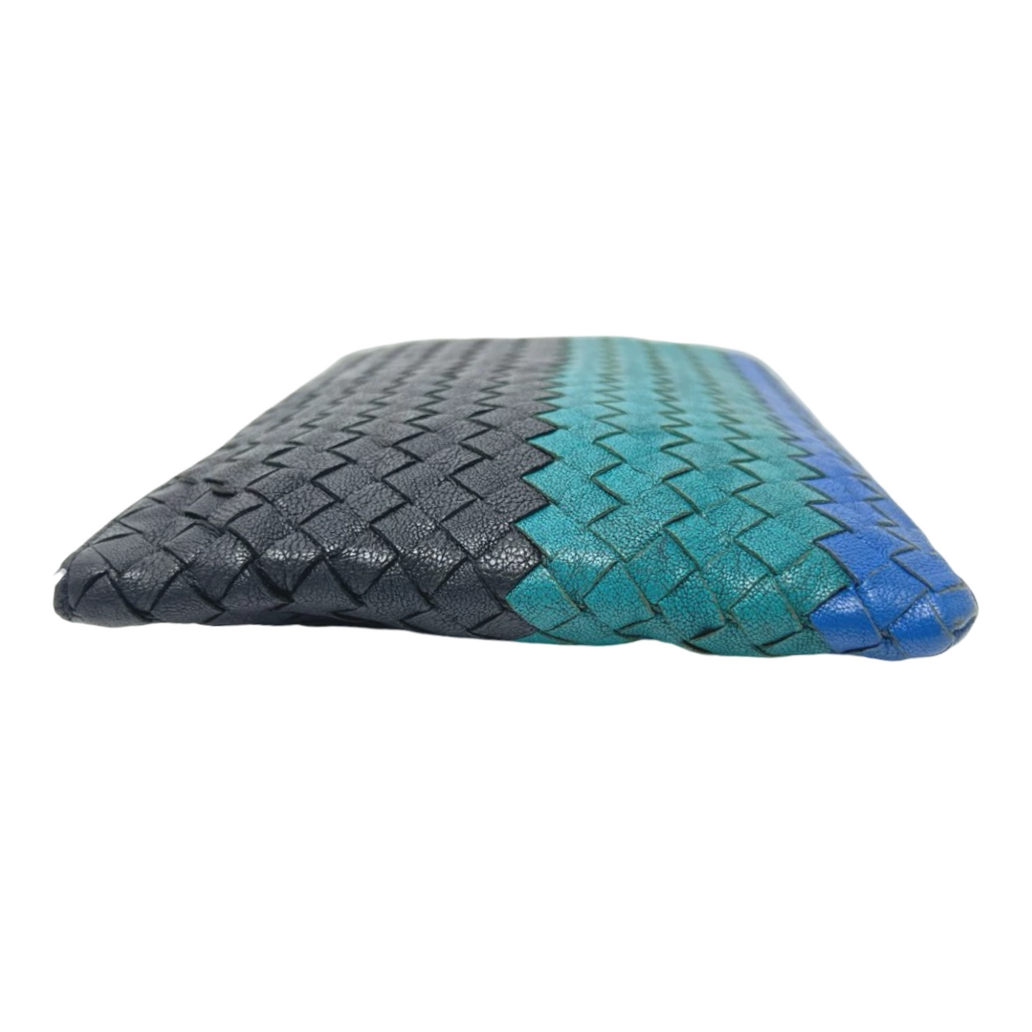 Bottega Veneta Intrecciato Leather Clutch Black Blue Green – Pre-Owned Very Good Condition | L’LUXE Authentic’s
