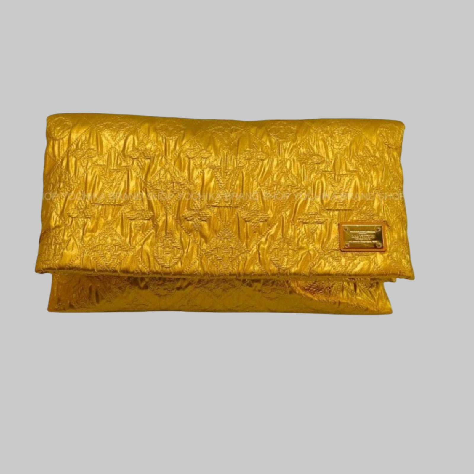 Louis Vuitton Limelight PM Metallic Gold Silk & Wool Clutch Bag – Like New