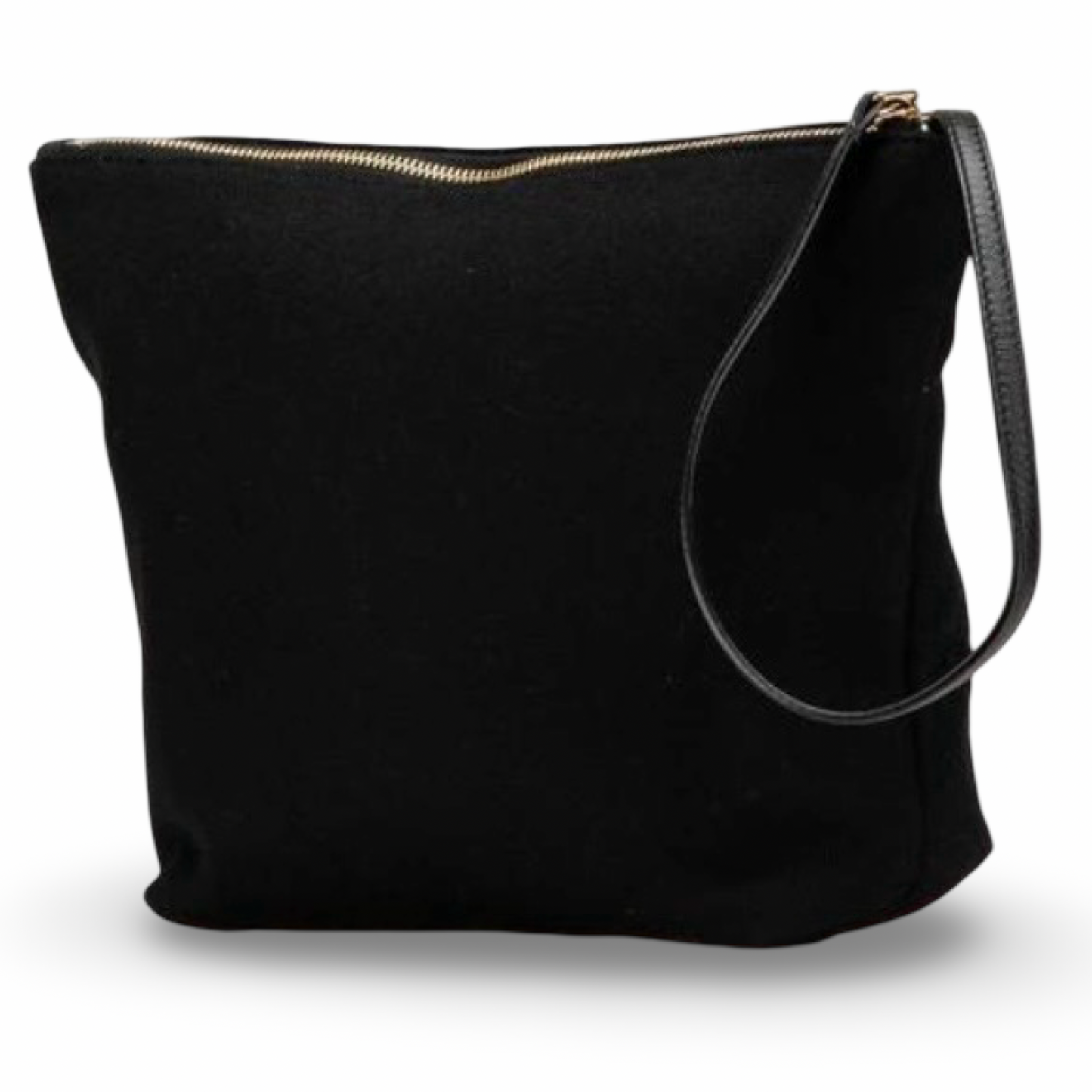 Saint Laurent Rive Gauche Wool Leather Clutch Pouch Black – Pre-Owned Very Good Condition | L’LUXE Authentic’s