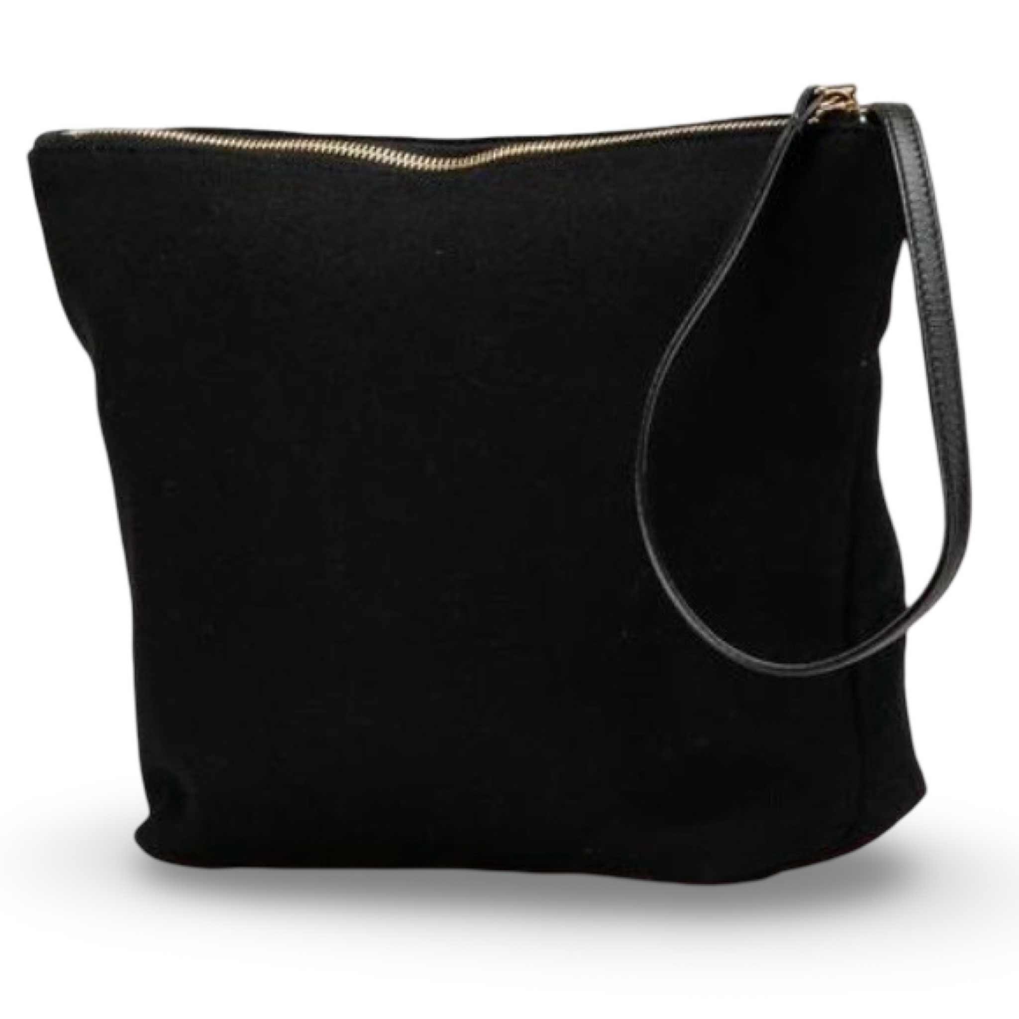 Saint Laurent Rive Gauche Wool Leather Clutch Pouch Black – Previously Owned Authentic
