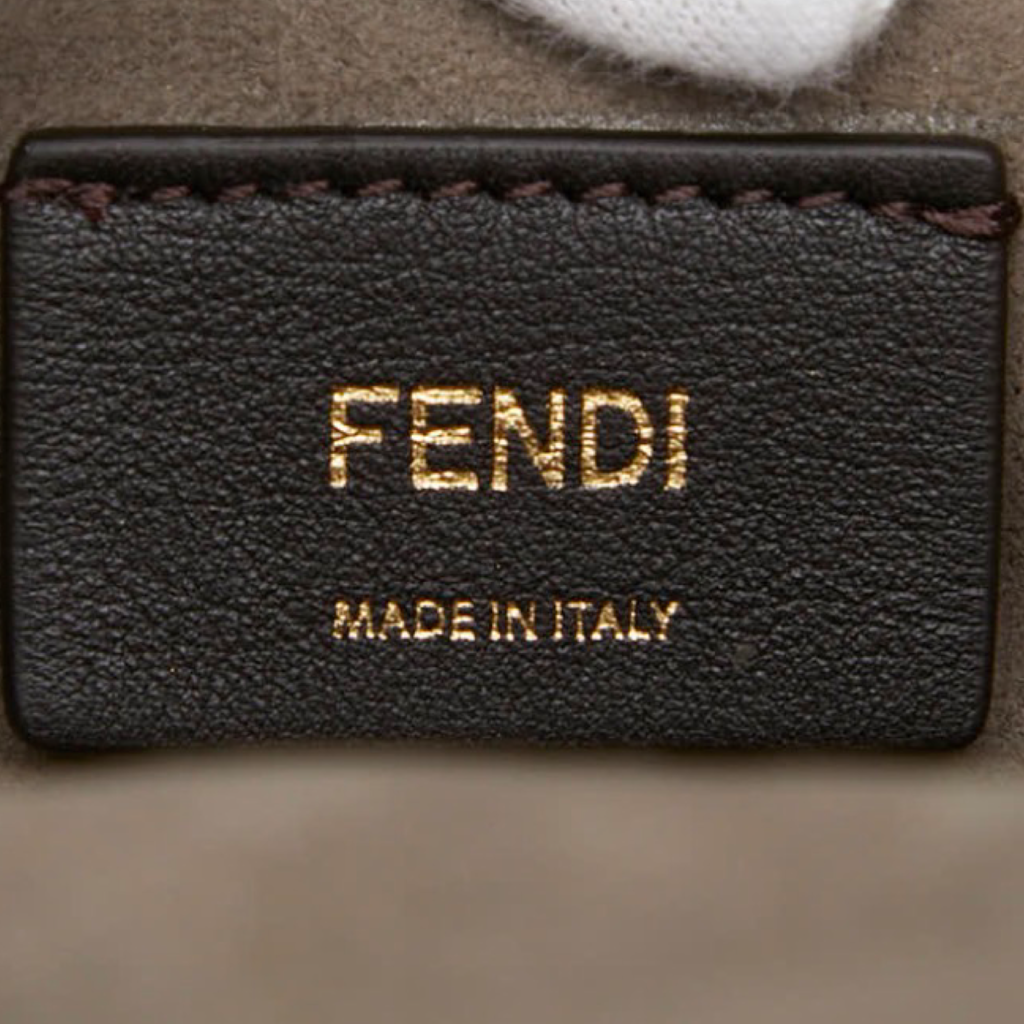 FENDI Double F Suede & Satin 2-Way Chain Shoulder Bag – Brown Multicolor | Previously Owned Authentic