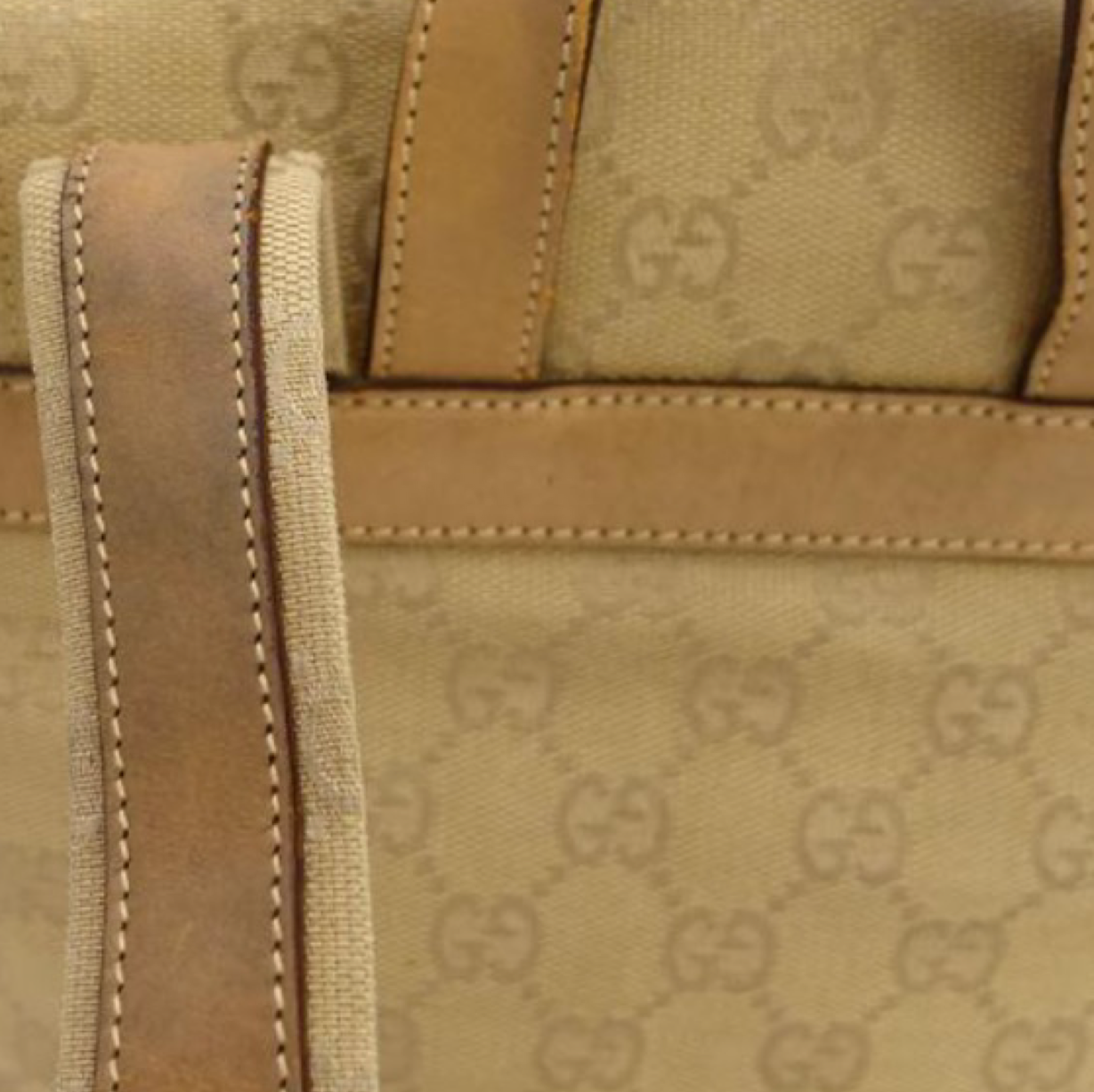 GUCCI Monogram Mini Beige Backpack Daypack Previously Owned Authentic