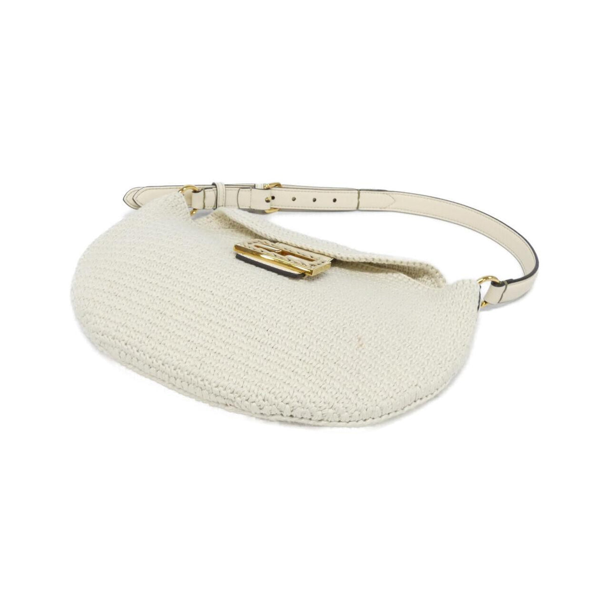 Fendi Croissant Small Canvas Shoulder Bag White – Pre-Owned Great Condition | L’LUXE Authentic’s