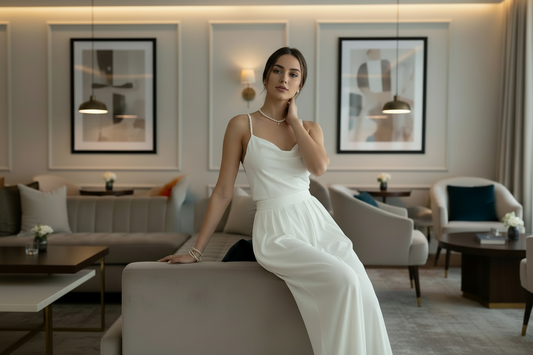 Pearl Strap Cowl Neck Wide-Leg Jumpsuit | L’LUXE Jumpsuits