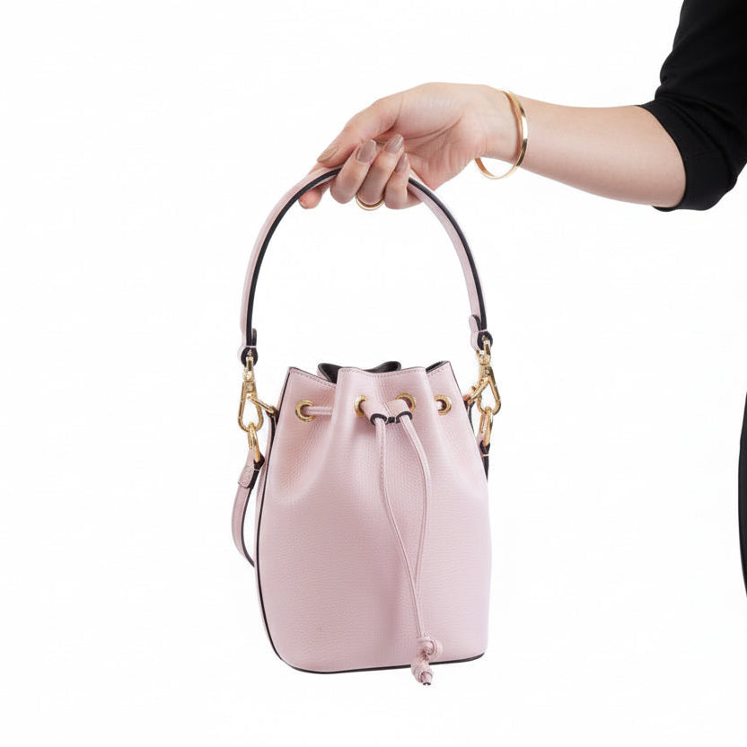 Fendi Mini Mon Tresor Calf Leather Bucket Bag Previously Owned Authentic