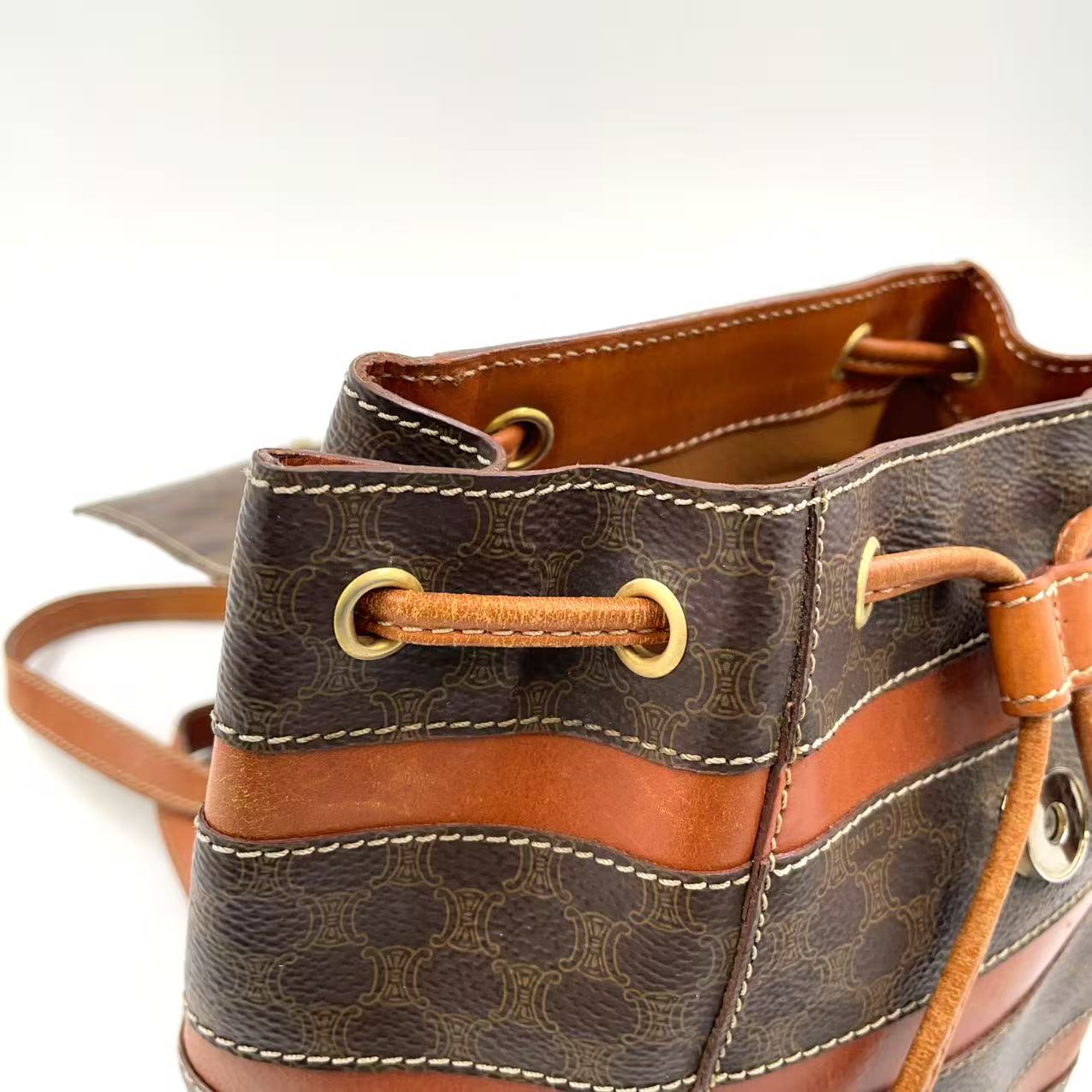 Celine Macadam Pattern Mini Rucksack PVC Leather Brown – Fair Condition | L’LUXE