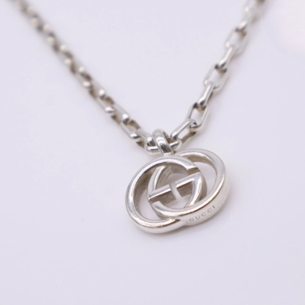 GUCCI Interlocking G Silver Necklace –Authentic Previously Owned