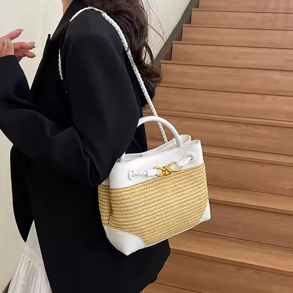 Structured Mini Tote with Woven or Smooth Finish – Multiple Colours – Resort Style (Generic)