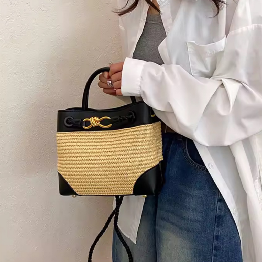 Structured Mini Tote with Woven or Smooth Finish – Multiple Colours – Resort Style (Generic)