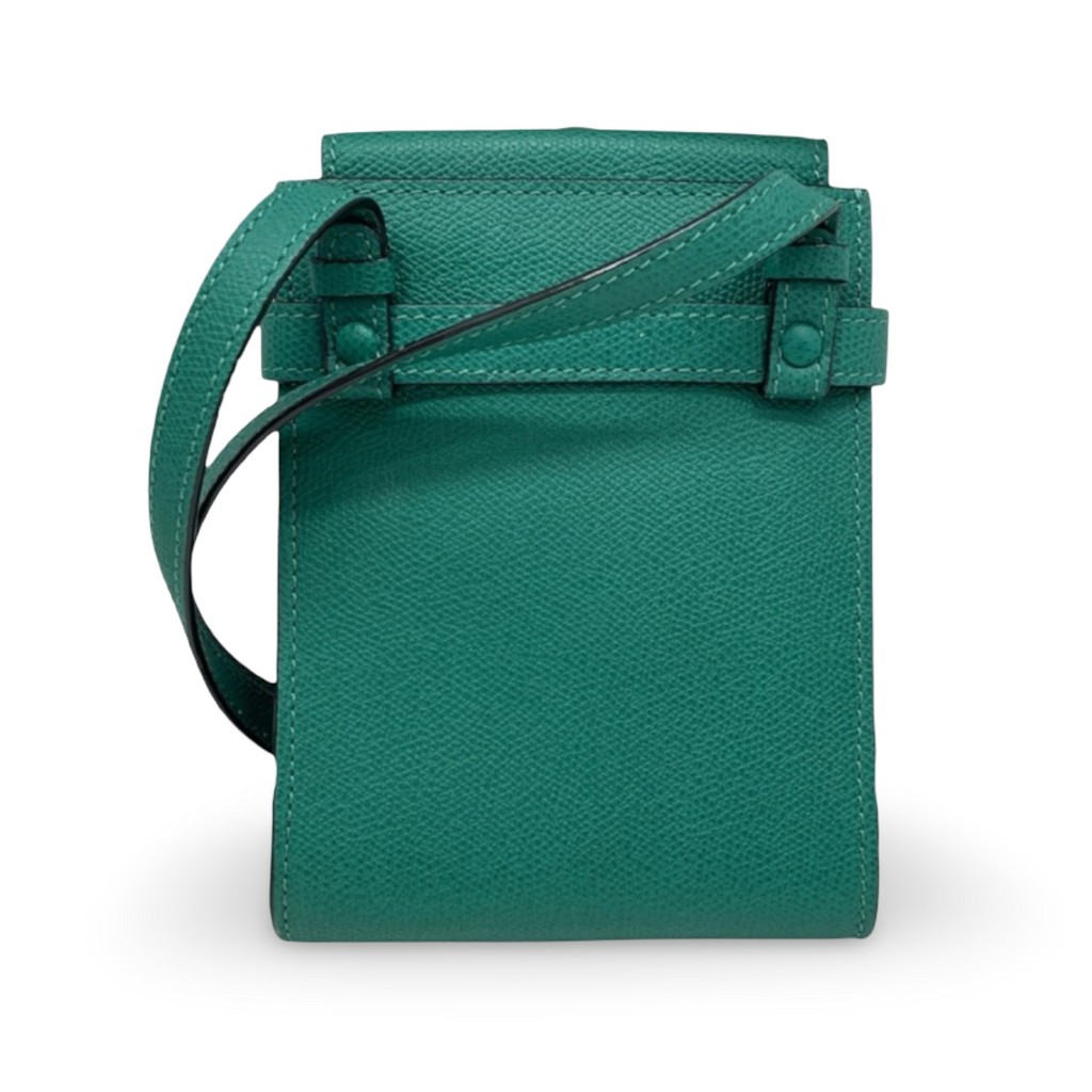 Valextra Slim B Tracollina Green Leather Crossbody Bag – Previously Owned