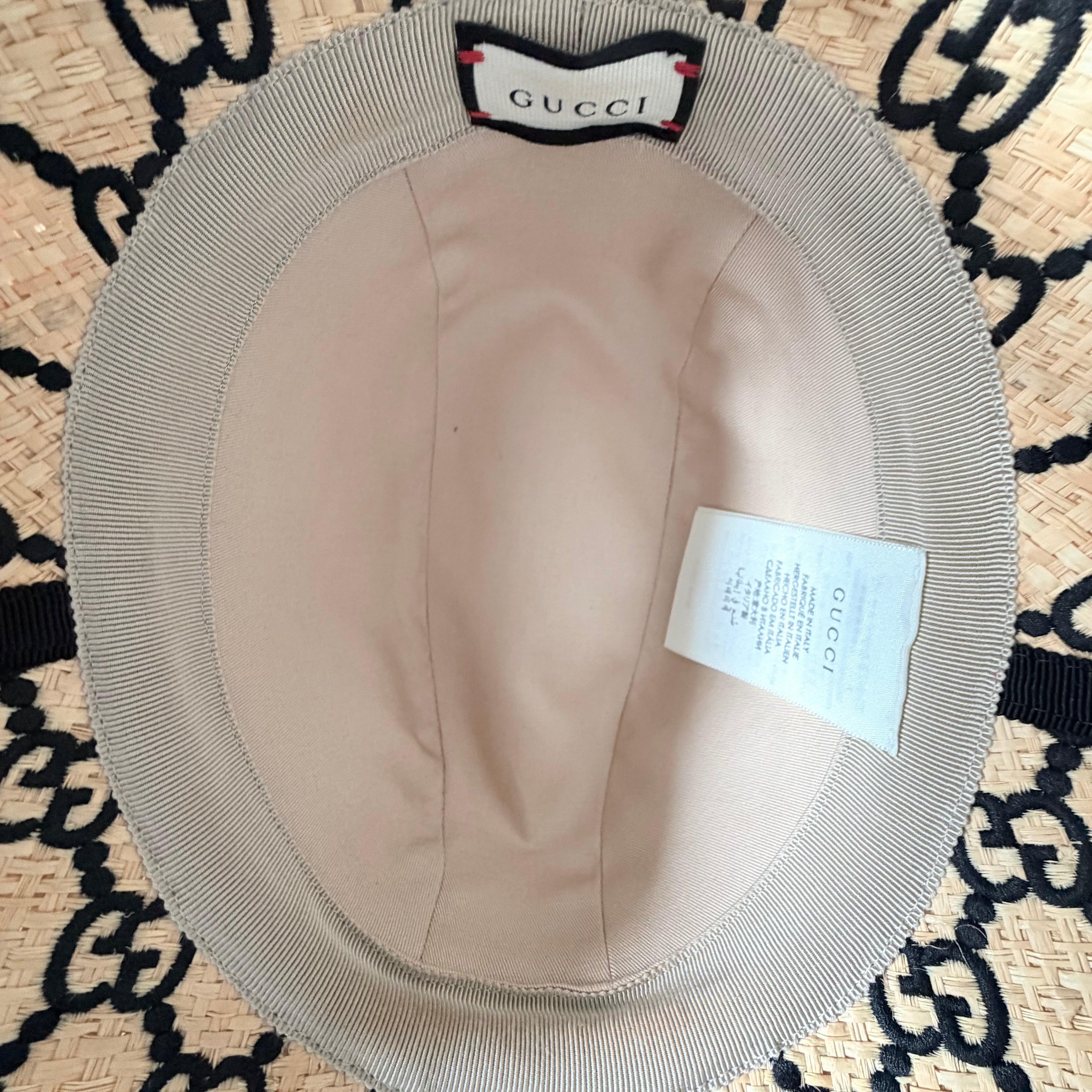 Gucci GG Straw Fedora Hat Like New Previously Owned Authentic