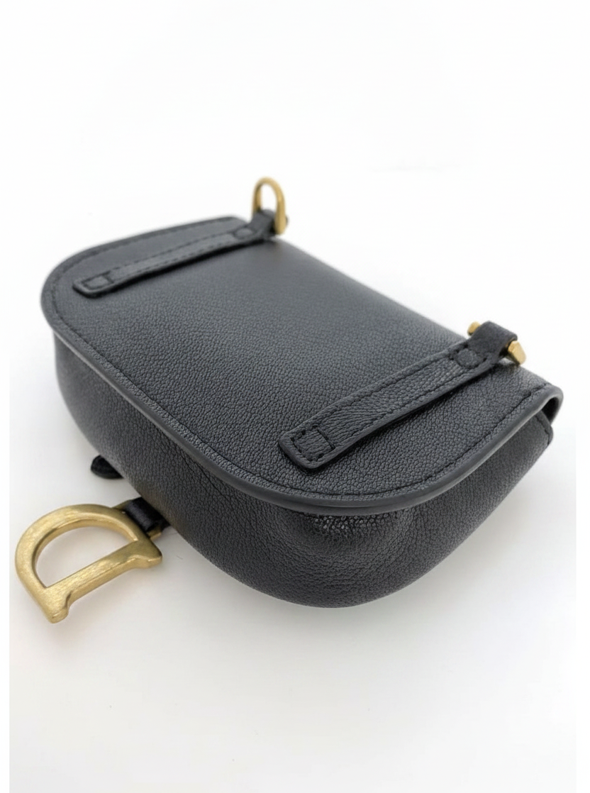 Christian Dior Chain Mini saddle Pouch Authentic Previously Owned