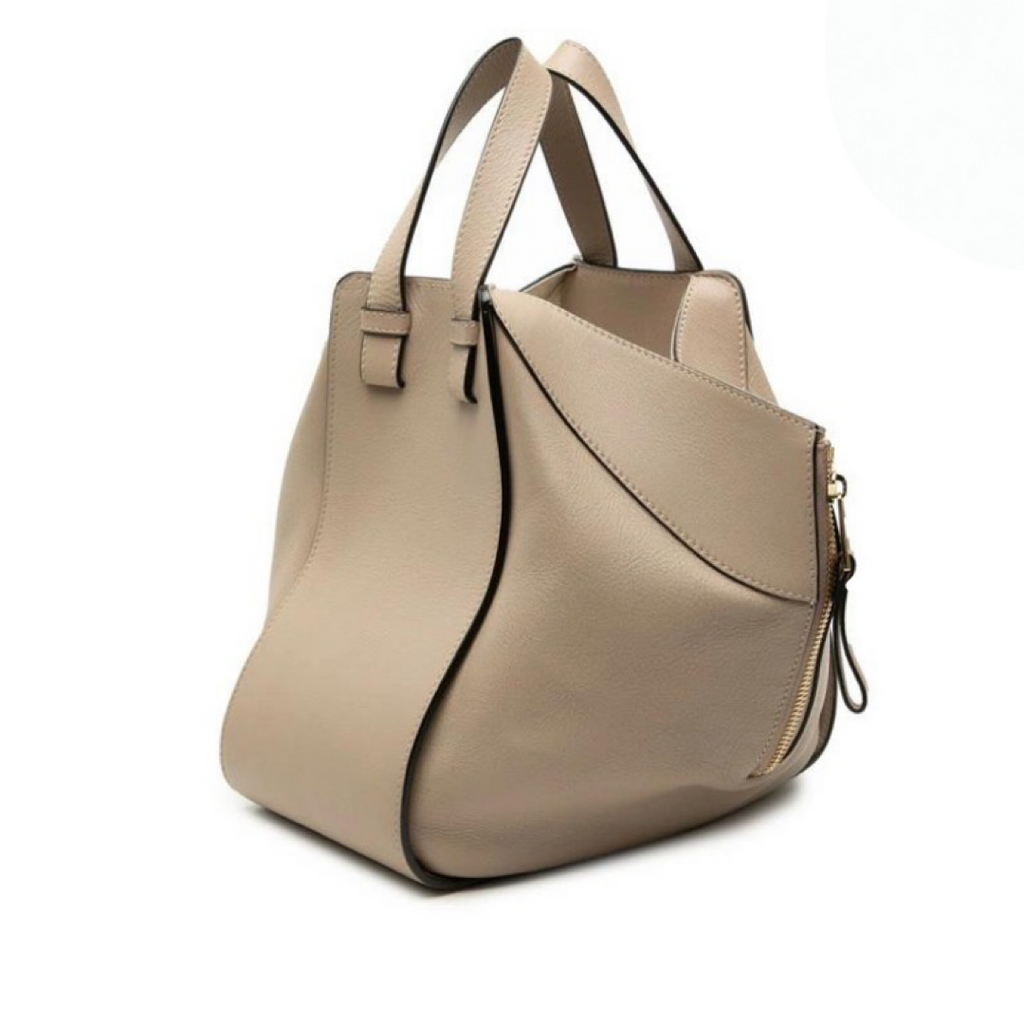 LOEWE Hammock Small 2-Way Shoulder Bag Beige Leather previously owned Authentic