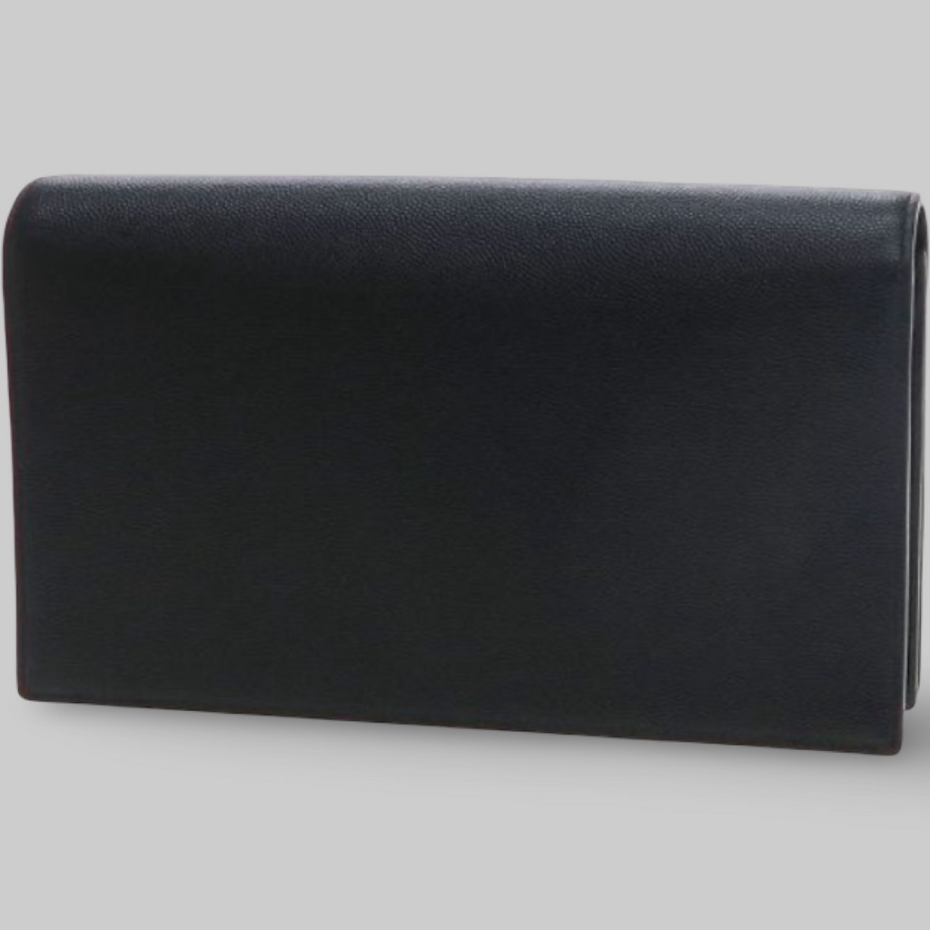 Saint Laurent Paris Clutch Bag Black Leather Previously Owned Authentic