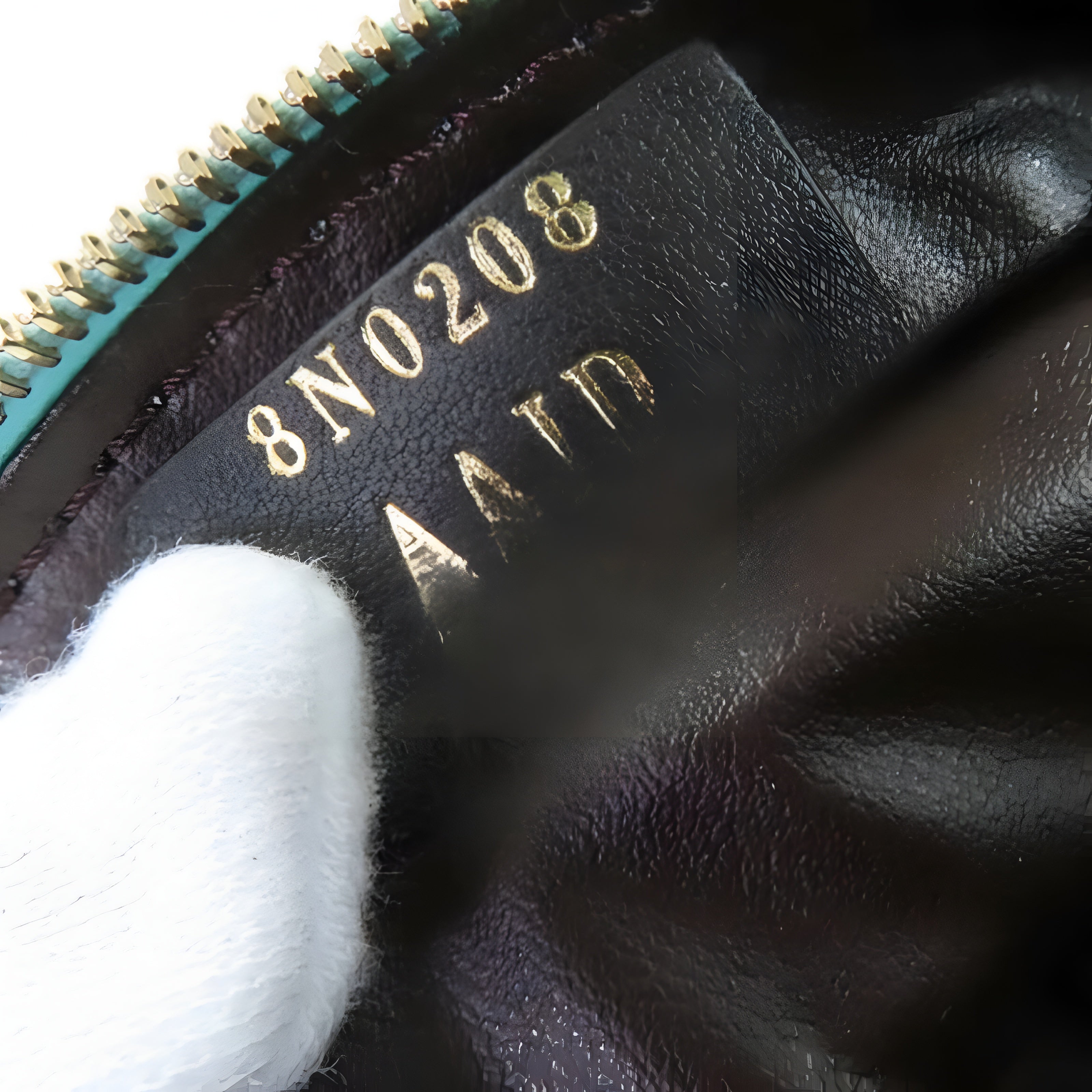 FENDI Bucket Pouch Small FF Motif Embossed Nappa Leather Authentic Previously Owned
