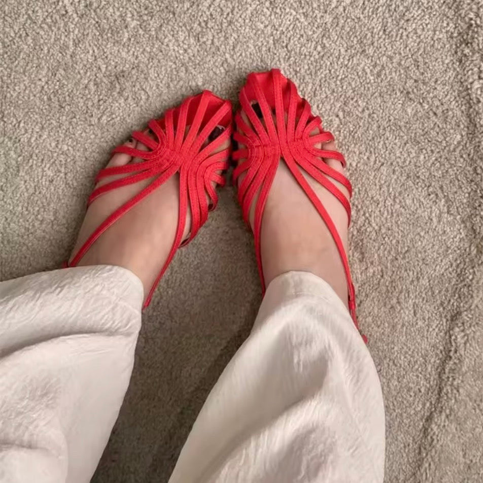 Caged Slingback Flat Sandals