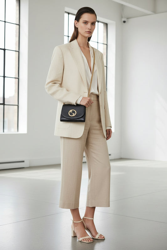 Gucci Interlocking G Blondie Medium Chain Shoulder Wallet Black Leather -Previously Owned – Excellent Condition | L’LUXE Authentic’s