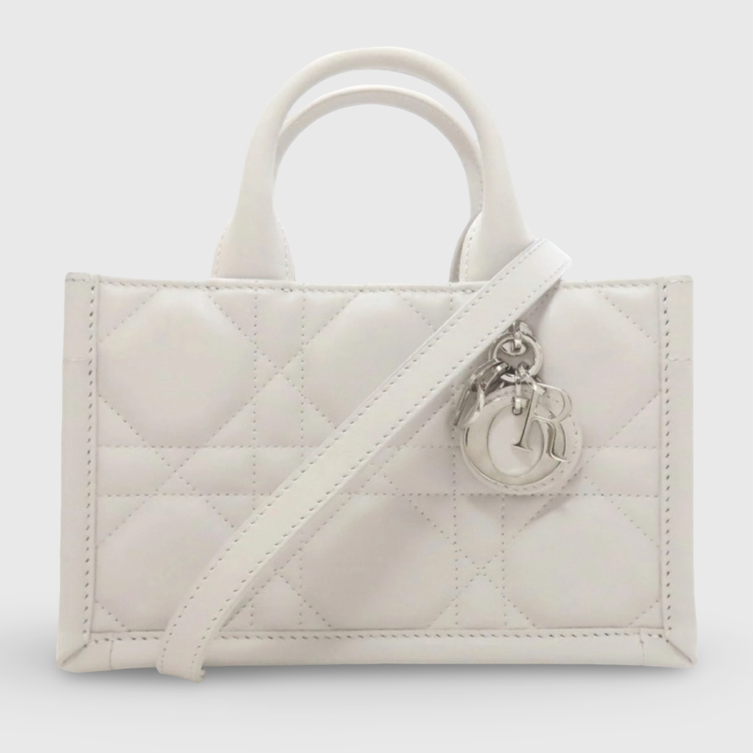 Dior Lady Dior Calf Leather White Gallery Previously Owned Authentic