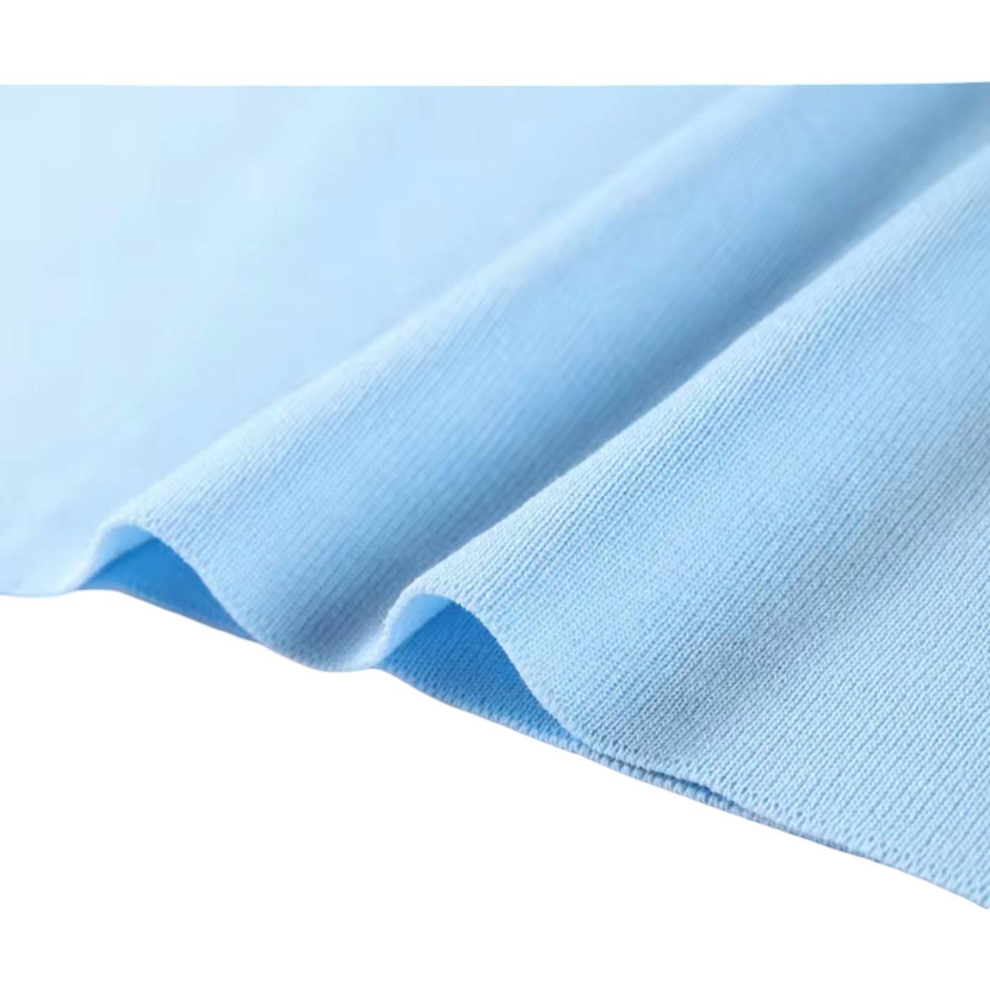 Blue Strapless Knit Top & Hollow Lace Pants Set | Resort • Wear