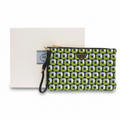 Prada Nylon Green Black Pouch Authentic Previously Owned LIKE NEW