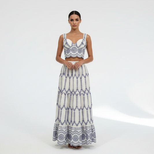 Boho Crop Top &  Maxi Skirt Set | Curve | L’LUXE Matching Sets