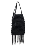 JW Anderson Fringe Popcorn Crochet Shopper Tote Bag – Navy -Authentic- Previously Owned