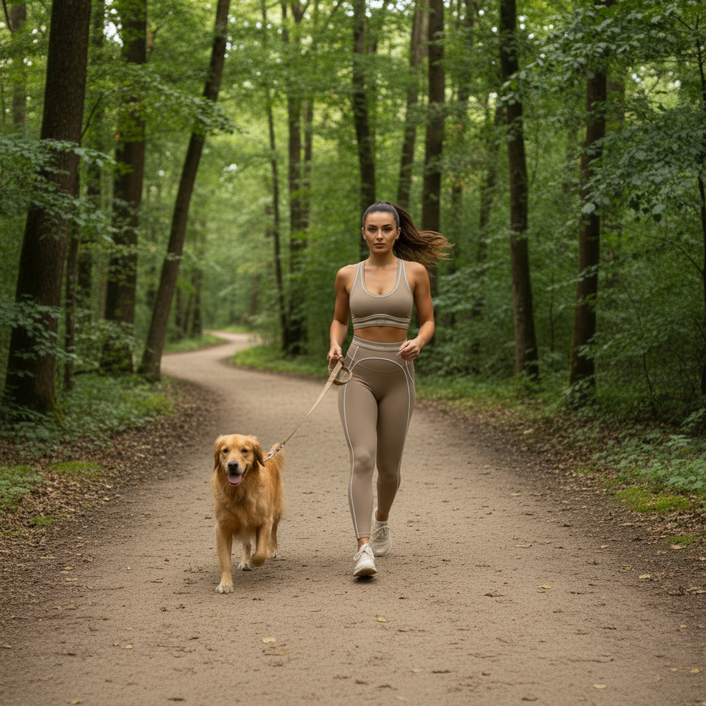Sporty Casual Two-Piece Active Set – Contrast Trim Sports Bra and High-Waist Leggings
