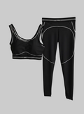 Women’s Sporty Casual Two-Piece Active Co-Ord Outfit – Contrast Trim Sports Bra and High-Waist Leggings