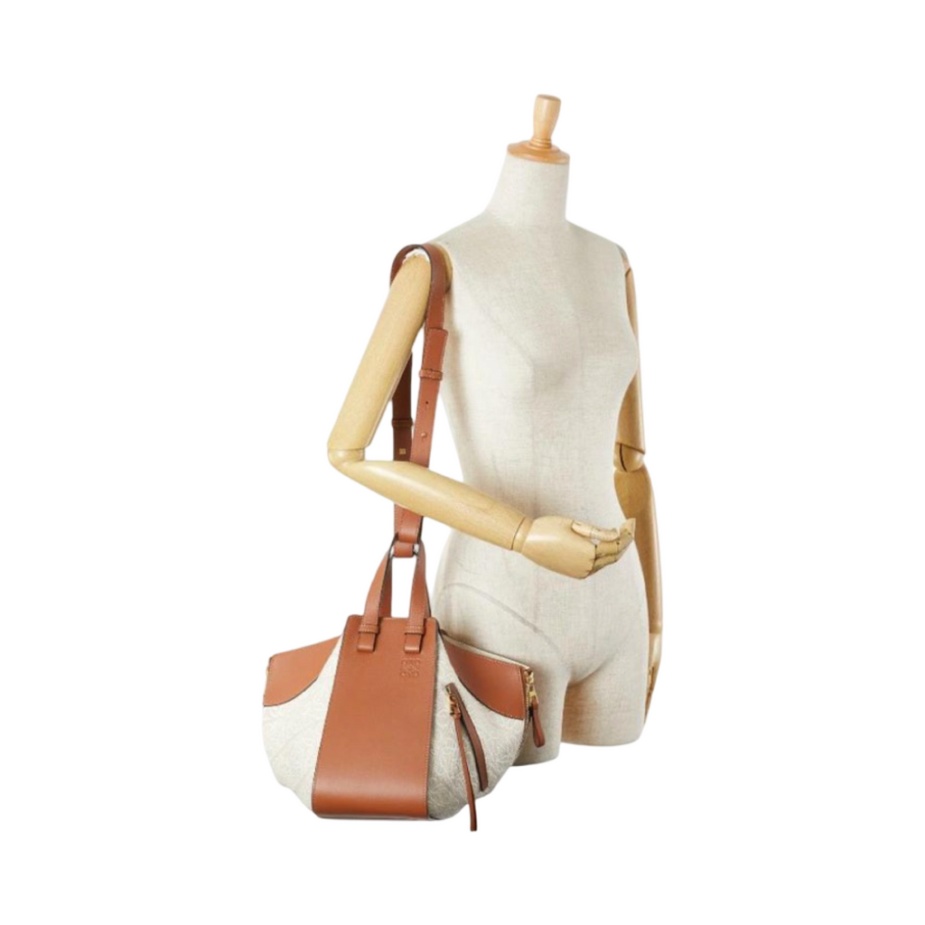 Loewe Hammock Small Repeat Anagram Canvas & Leather 2-Way Bag – Authentic Previously Owned