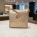 Loewe Anagram Lambskin Semi-Shoulder Bag Champagne Gold Authentic Previously Owned