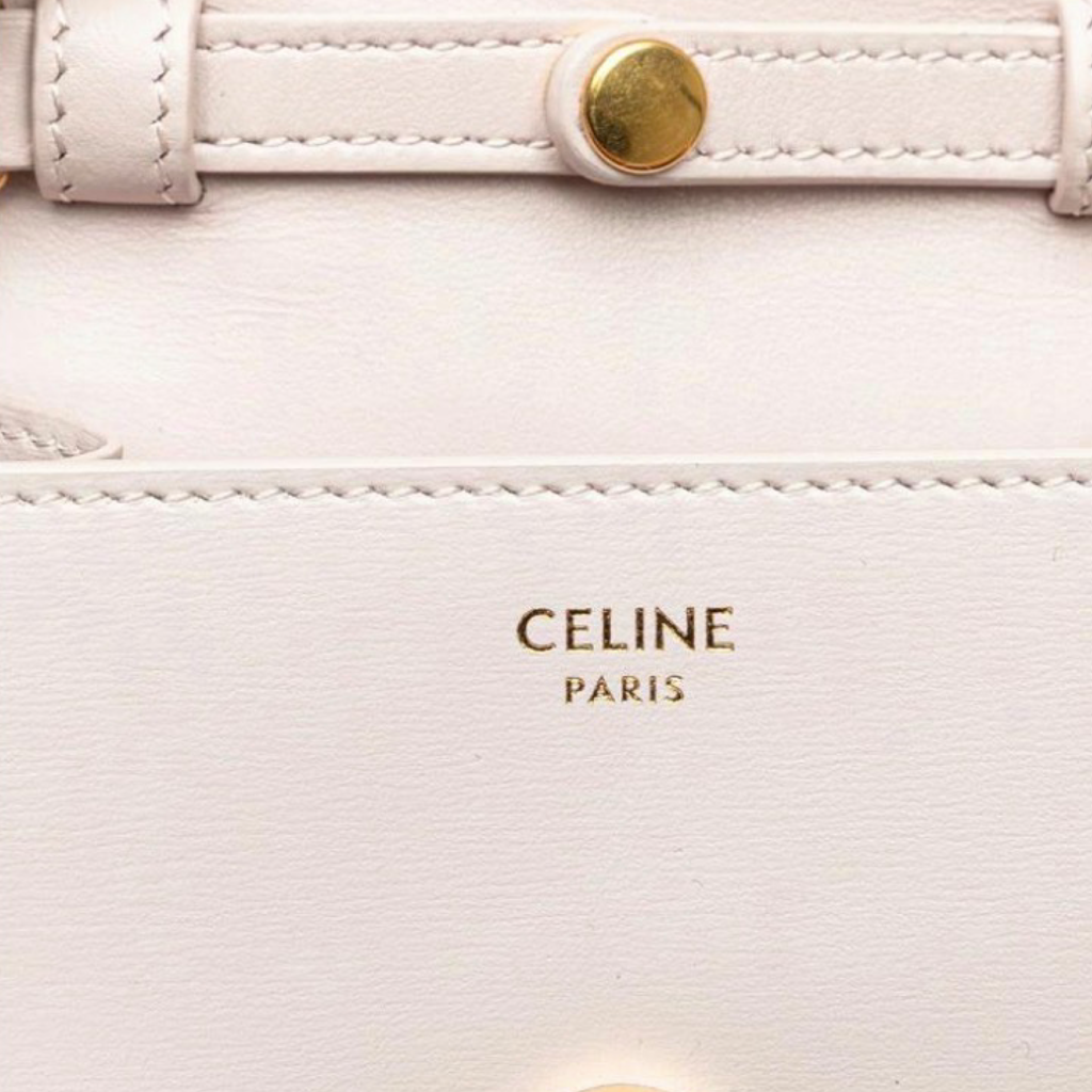 CELINE Triomphe Chain Shoulder Bag Pink Leather Authentic Previously Owned