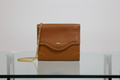 Longchamp Chain Pouch Brown Leather Gold Hardware Shoulder Crossbody Bag Previously Owned Authentic